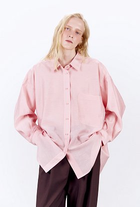фиби рубашка оверсайз розовая
