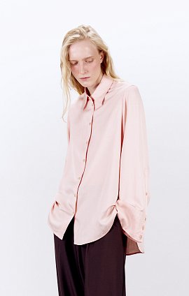 лино рубашка льняная розовая
